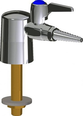 Chicago Faucets LGB1-31C-10 Turret with Single Ball Valve, Full Flow Laboratory Serrated Nozzle with Check Valve to Prevent Backflow, 2-Pack Laboratory Index Buttons, AIR, GAS
