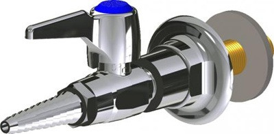 Chicago Faucets LGB1-11C-55 Wall Flange with Single Ball Valve, 3-Pack Laboratory Index Buttons, AIR, GAS, VAC