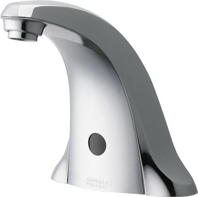 Chicago Faucets 116.707.AB.1T E-Tronic 40 Traditional Electronic Faucet with Dual Beam Infrared Sensor, Single Supply, 0.5 GPM, Integrated Emergency Backup Power System (EBPS), AC Powered, Less Transformer
