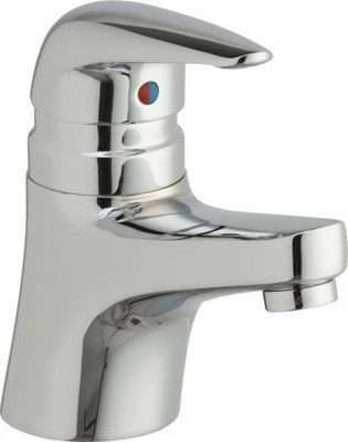 Chicago Faucets 410-E39VPABCP Manual Sink Faucet, Deck Mounted, 0.35 GPM Econo-Flo Non-Aerating Outlet, 4-1/4" Lever Handle