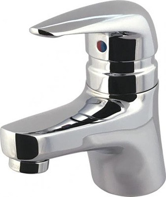 Chicago Faucets 410-T45E64VPABCP Manual Sink Faucet, Scald Protection, Deck Mounted, 1.0 GPM Non-Aerating Outlet, 4-1/4" Lever Handle