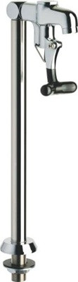 Chicago Faucets 710-ABCP Glass Filler, Deck Mounted, Integral One Piece Spout, 1.55 GPM, 1/2" NPT Male Inlet with Deck Flange