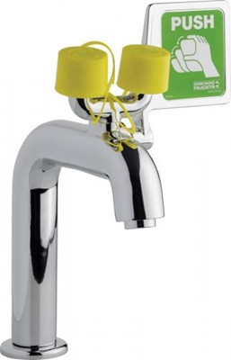 Chicago Faucets 8450-E64VPABCP Retrofit Emergency Eyewash with Faucet, 1.0 GPM Non-Aerating Laminar Outlet