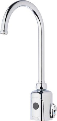 Chicago Faucets 116.999.AB.1T HyTronic Touch Free Gooseneck Faucet, Dual Supply, 1.5 GPM, User Adjustable Temperature Control Mixer, Long Term Power System (LTPS), Bluetooth