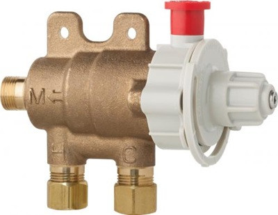 Chicago Faucets 131-LCFMJKABNF Chicago Faucets Part: Thermostatic Mixing Valve, Includes Pipe Flush Mode, Less Check Valves for Patient Care Applications, Rough Brass