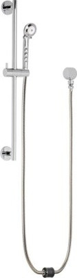 Chicago Faucets 151-LADCP Wall Mounted 1.5 GPM Hand Spray, Two 34" Stainless Steel Hoses with Auto Drain and 24" Slide Bar