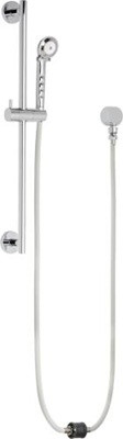 Chicago Faucets 151-LADPVCW Wall Mounted 1.5 GPM Hand Spray, Two 34" White Vinyl Hoses with Auto Drain and 24" Slide Bar