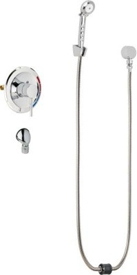 Chicago Faucets SH-PB5-00-070 Tub and Shower System, Pressure Balancing with Auto Drain, 1.75 GPM Hand Spray with Two 34" Stainless Steel Hoses, Wall Mounted Hand Spray Holder