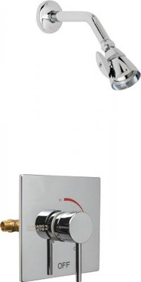 Chicago Faucets SH-TP2-06-000 Square Thermostatic Pressure Balancing Shower Fitting, 2.5 GPM Shower Head with Adjustable Spray Pattern