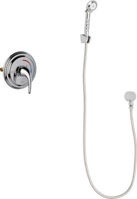 Chicago Faucets SH-TP7-00-020 Shower Fitting with 2.5 GPM Hand Spray and Contemporary Handle, Wall Mounted Hand Spray Holder