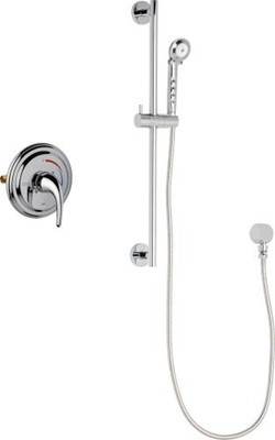 Chicago Faucets SH-TP7-00-021 Shower Fitting with Contemporary Handle, 2.5 GPM Hand Spray with 69" Stainless Steel Hose, 24" Wall Mounted Slide Bar with Hand Spray Holder
