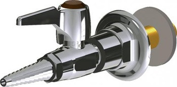 Chicago Faucets LGB1-11D-55 Wall Flange with Single Ball Valve, Laboratory Index Button, Brown with White Letters, NIT (Nitrogen)