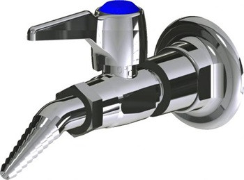 Chicago Faucets LGB1-21C-50 Single Valve with Wall Flange, Laboratory 30-degree Angled Nozzle, 3-Pack Index Buttons, AIR, GAS, VAC