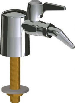 Chicago Faucets LGB1-21H-10 Turret with Single Ball Valve, Laboratory 30-degree Angled Nozzle, Index Button, Silver with Black Letters, CO (Carbon Monoxide)