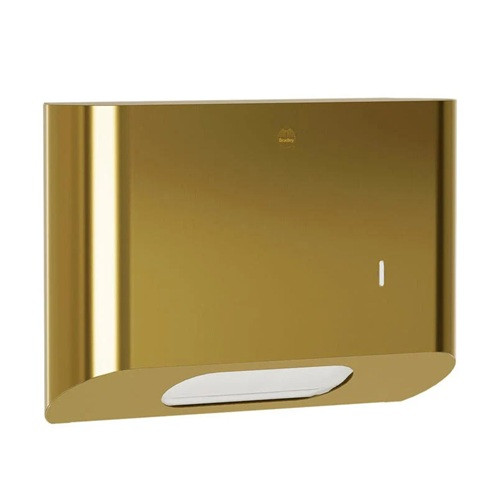Bradley 2B1-113400-BR Elvari Paper Towel Dispenser, Surface Mounted, Small Capacity, 400 Folded, Brushed Brass