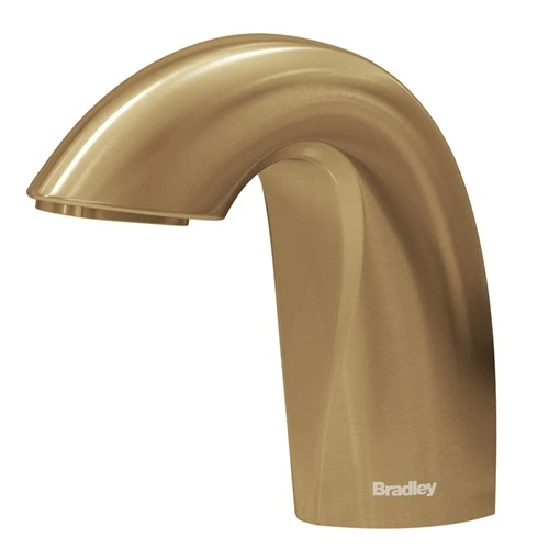 Bradley 6-3100-RLT-BR Verge Touchless Soap Dispenser, Liquid, Top Fill, Deck Mounted, Crestt Series, Brushed Brass
