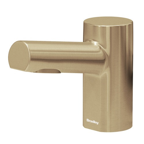 Bradley 6-3300-RLT-BR Verge Touchless Soap Dispenser, Liquid, Top Fill, Deck Mounted, Metro Series, Brushed Brass