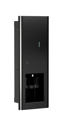Bradley 6B1-000000-BB Elvari Manual Liquid Soap/Gel Sanitizer Dispenser, Recessed, 40 oz, Brushed Black