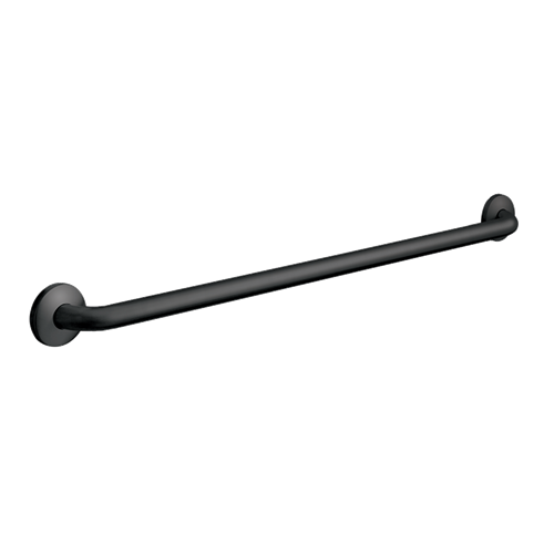 ASI 3801-24-41 Straight Grab Bar, 24 inch, Snap Flange, 1-1/2" O.D., Matte Black