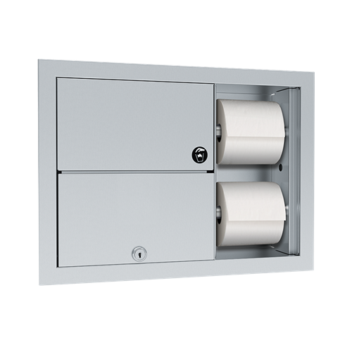 ASI 04822 Toilet Tissue Dispenser and Napkin Disposal, Recessed