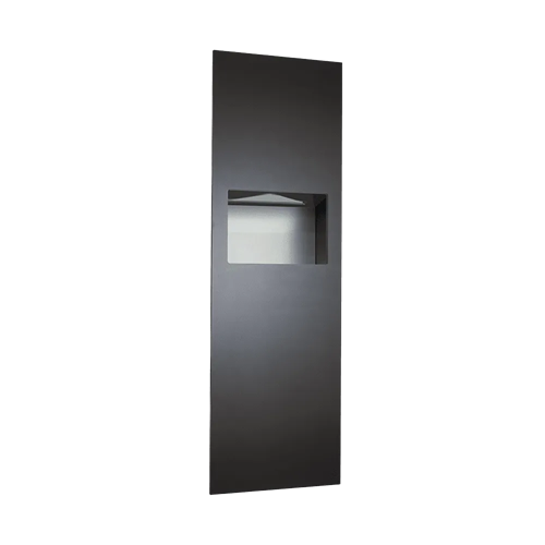 ASI 6462-41 Piatto Completely Recessed Paper Towel Dispenser and Waste Receptacle, Manual, 9 Gallon, Matte Black Phenolic Door