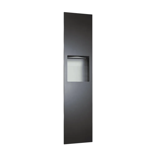 ASI 6467-41 Piatto Completely Recessed Paper Towel Dispenser and Waste Receptacle, Manual, 4.2 Gallon, Matte Black Phenolic Door