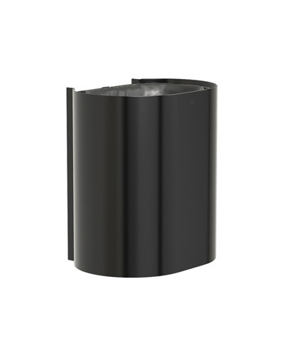 Bradley 3B1-110000-BB Elvari Waste Receptacle, Surface Mounted, Medium Capacity, 14 Gallon, Brushed Black