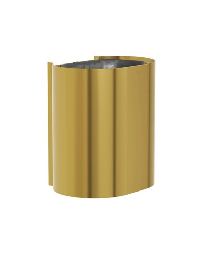 Bradley 3B1-110000-BR Elvari Waste Receptacle, Surface Mounted, Medium Capacity, 14 Gallon, Brushed Brass