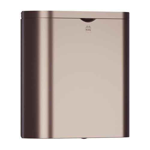 Bradley 4B2-110000-BZ Elvari Sanitary Napkin Disposal, Surface Mounted, 1.5 Gallon, Brushed Bronze