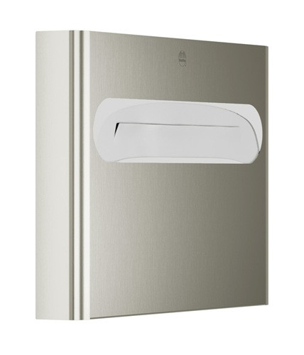 Bradley 5B1-113600-BN Elvari Toilet Seat Cover Dispenser, Surface Mounted, Large Capacity, Brushed Nickel