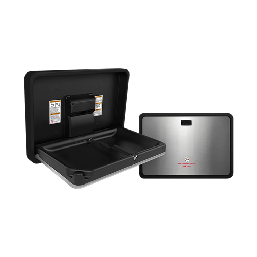 ASI 9024-41 Baby Changing Station, Horizontal, Plastic/Stainless Steel, Satin Finish, Surface Mounted, Matte Black