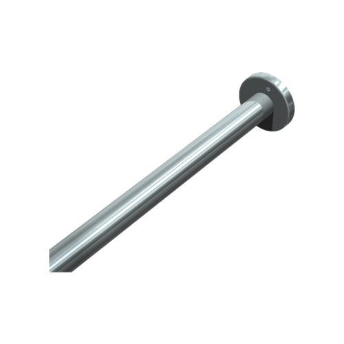 ASI 1204-36 Shower Curtain Rod with Flanges, 1-1/4" Diameter, 36" Length