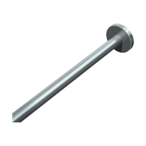 ASI 1214-48 Shower Curtain Rod with Flanges, 1" Diameter, 48" Length
