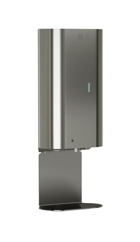 Bradley 6B1-119300T-BS Elvari Sensor Operated Liquid Soap/Gel Sanitizer Dispenser with Drip Tray, Battery, Surface Mounted, 40 oz, Brushed Stainless