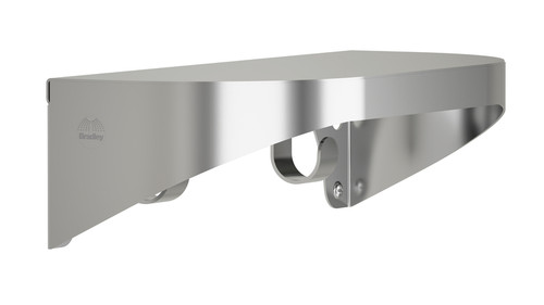 Bradley 7B2-0051896 Elvari Shelf with Hooks, Surface Mounted, 5" Depth x 18" Long, Satin Stainless