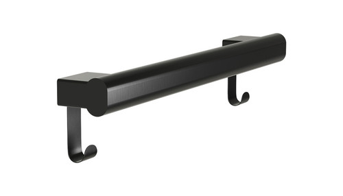Bradley 8B1-0011896-BB Elvari Oval Grab Bar with Hooks, 18" Length, Brushed Black