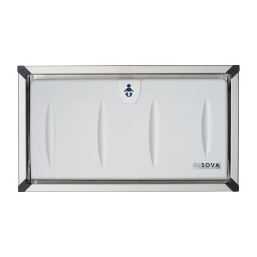 Sova 10HR0011 Origin Baby Changing Station, Horizontal, Recessed, Light Gray and Stainless Steel
