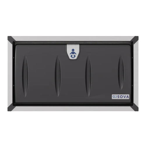 Sova 10HR0012 Origin Baby Changing Station, Horizontal, Recessed, Black and Stainless Steel