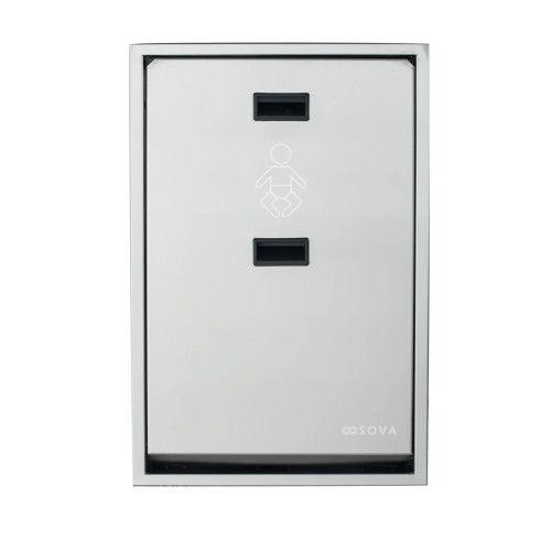 Sova 35VR0006 Summit Baby Changing Station, Vertical, Recessed Mount, Stainless Steel