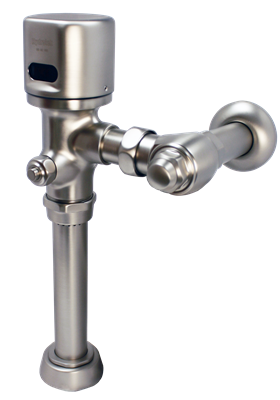 Hydrotek HB8CBN-16DF Automatic Battery Operated Flush Valve, 1.6 / 1.0 GPF, Dual Flush Closet, 1" Stop and 1-1/2" Top Spud, Brushed Nickel