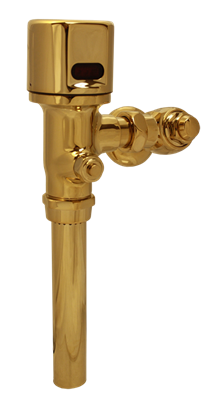 Hydrotek HB8CPB-128DF Automatic Battery Operated Flush Valve, 1.28 / 1.0 GPF, Dual Flush Closet, 1" Stop and 1-1/2" Top Spud, Polished Brass