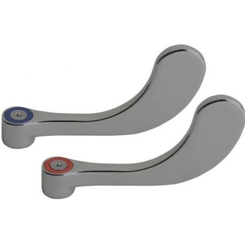 Chicago Faucets 317-PRJKSAM Chicago Faucets Part: 4" Wristblade Handle with Satin Antimicrobial (SAM) Finish Pair