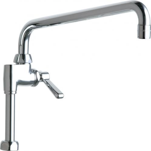 Chicago Faucets 613-AL12ABCP Adapta-Faucet, Single Hole, 12" L-Type Spout, 2-3/8" Lever Handle