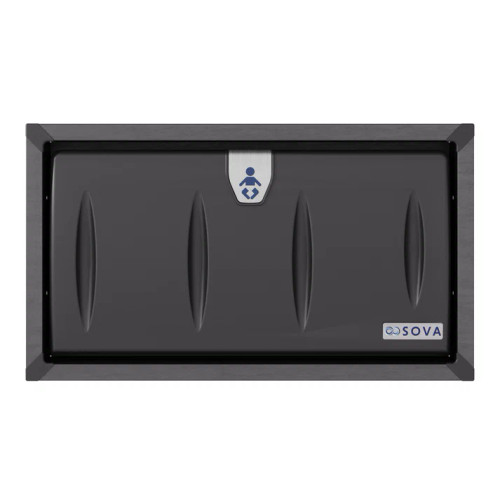 Sova 10HR0017 Origin Baby Changing Station, Horizontal, Recessed, All Black Stainless Steel