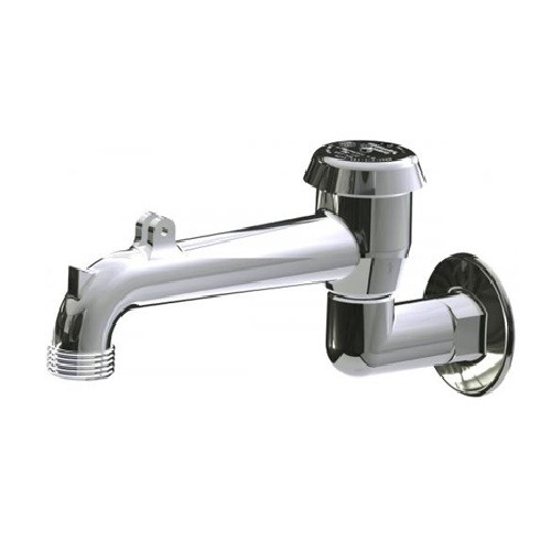 Chicago Faucets 782-001KVBJKCP 8" Rigid Spout with Wall Flange and Pail Hook