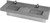 Sloan ELC-82610 SloanStone Double Station Lavatory System with Two ETF-610 Sensor Activated Faucets, 60" x 18"
