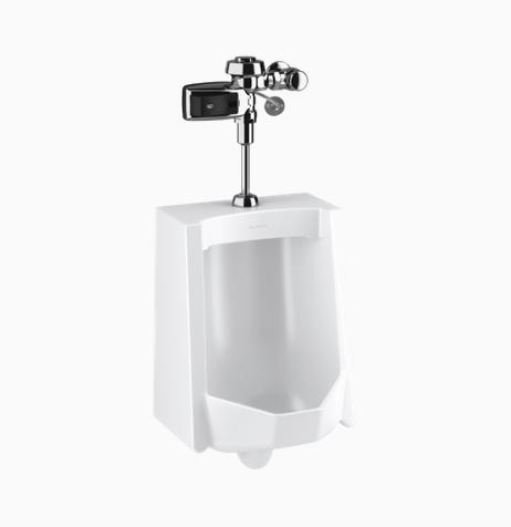 Sloan WEUS-1000.1302 Vitreous China Urinal with Exposed, Battery Powered, Sensor Activated, Royal OPTIMA Hardwire SMOOTH 186-0.125 HWS Urinal Flushometer