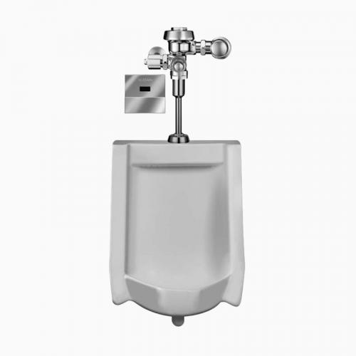 Sloan WEUS-1000.1304 Vitreous China Urinal with Exposed, Sensor Activated, Royal OPTIMA 186-0.125 ES-S TMO Urinal Flushometer with True Mechanical Override