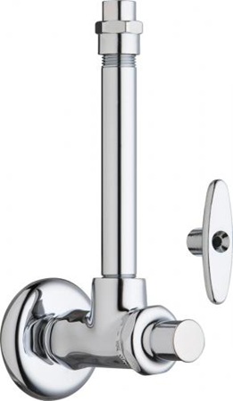 Chicago Faucets 1010-ABCP Angle Stop Fitting, 2-1/4" Tee Handle, Wall Flange