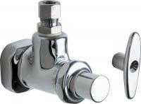 Chicago Faucets 1012-ABCP Angle Stop Fitting with Loose Key, 3/8" NPT Female Thread Inlet, 3/8" O.D. Female Compression Outlet, Tee Handle